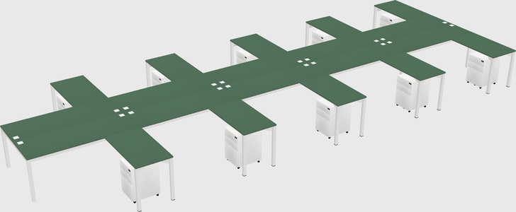 Shared l-shaped desk