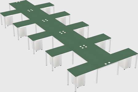 Shared l-shaped desk