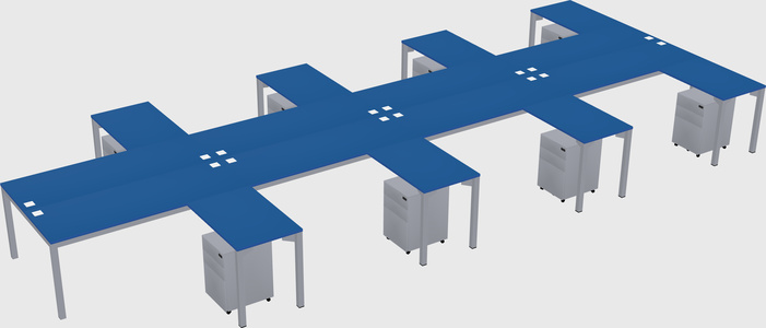 Shared l-shaped desk