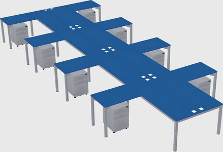 Shared l-shaped desk