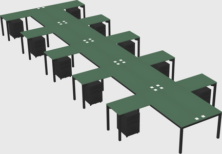 Shared l-shaped desk