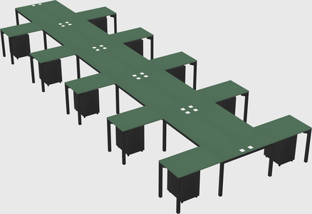 Shared l-shaped desk