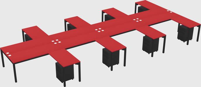 Shared l-shaped desk