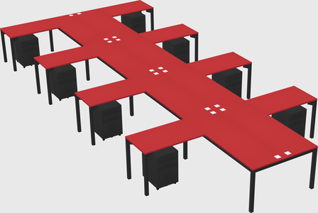 Shared l-shaped desk