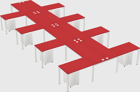 Shared l-shaped desk