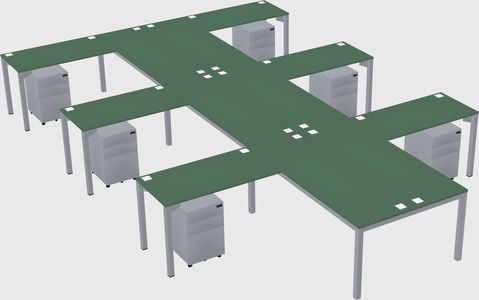 Shared l-shaped desk