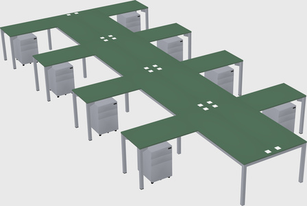 Shared l-shaped desk