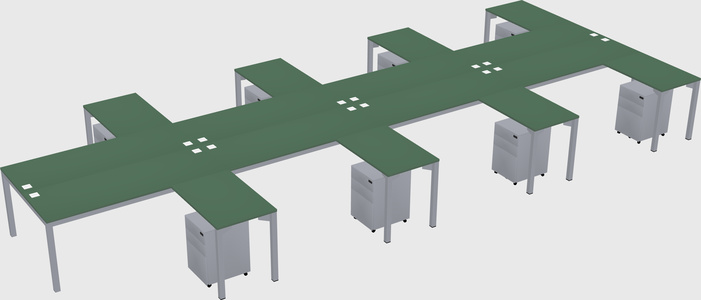 Shared l-shaped desk