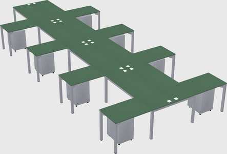 Shared l-shaped desk