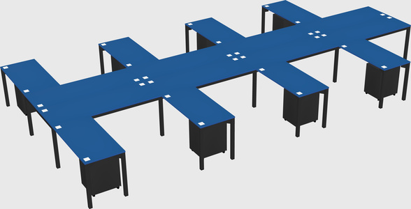 Shared l-shaped desk