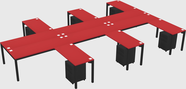Shared l-shaped desk