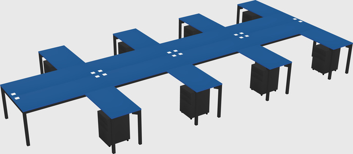 Shared l-shaped desk