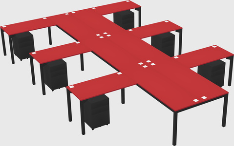Shared l-shaped desk