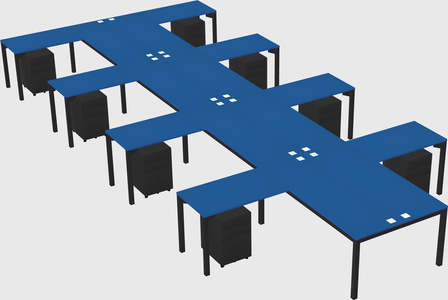 Shared l-shaped desk