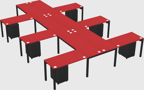 Shared l-shaped desk