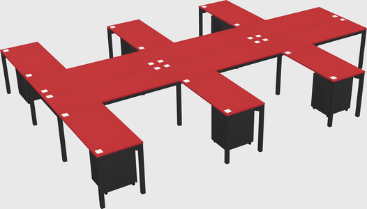 Shared l-shaped desk