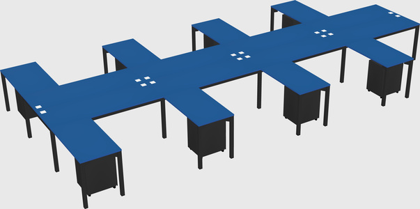 Shared l-shaped desk