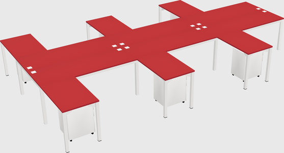 Shared l-shaped desk