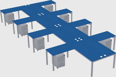 Shared l-shaped desk