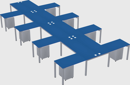 Shared l-shaped desk