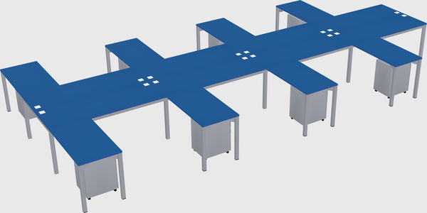 Shared l-shaped desk