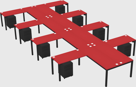 Shared l-shaped desk