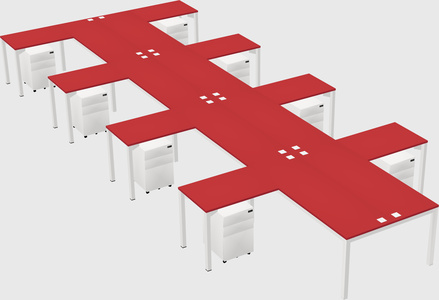Shared l-shaped desk