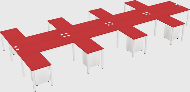 Shared l-shaped desk