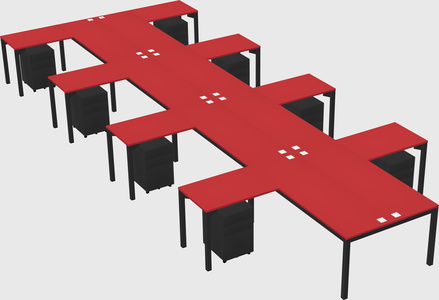 Shared l-shaped desk