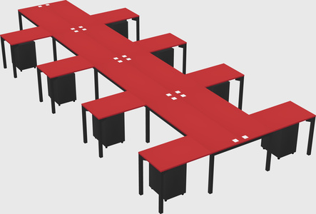 Shared l-shaped desk
