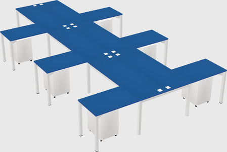 Shared l-shaped desk