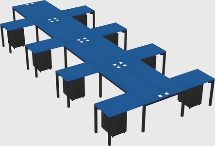 Shared l-shaped desk