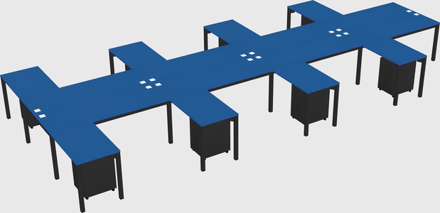 Shared l-shaped desk