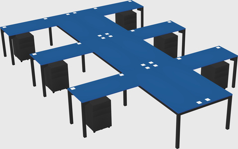 Shared l-shaped desk