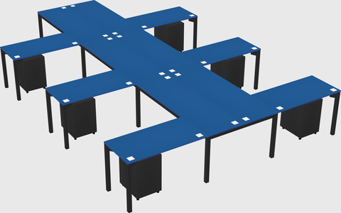 Shared l-shaped desk