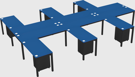 Shared l-shaped desk