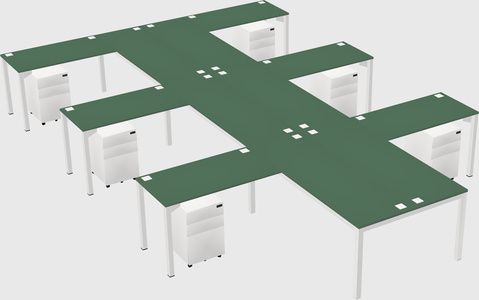 Shared l-shaped desk