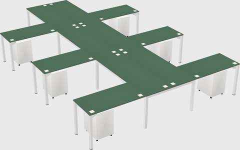 Shared l-shaped desk