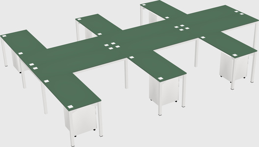 Shared l-shaped desk