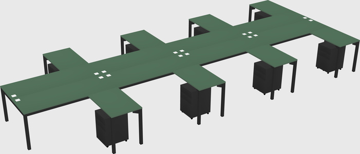 Shared l-shaped desk