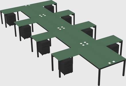 Shared l-shaped desk