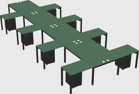 Shared l-shaped desk