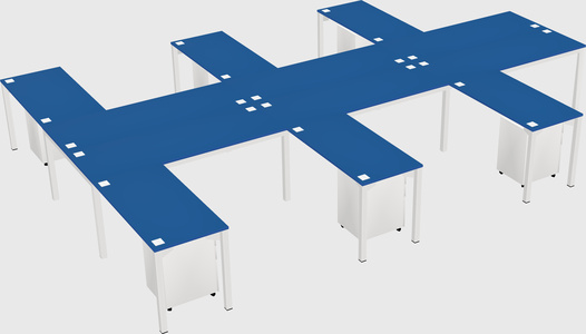 Shared l-shaped desk