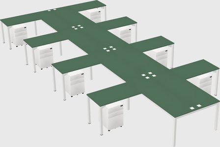 Shared l-shaped desk