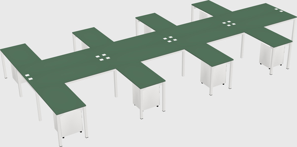 Shared l-shaped desk
