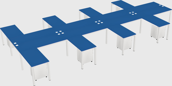Shared l-shaped desk