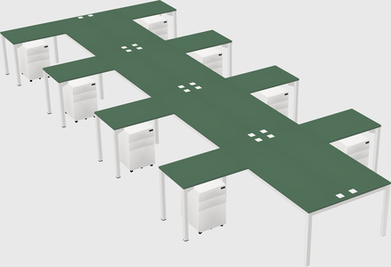 Shared l-shaped desk