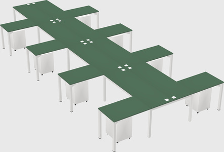 Shared l-shaped desk