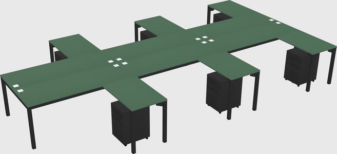 Shared l-shaped desk
