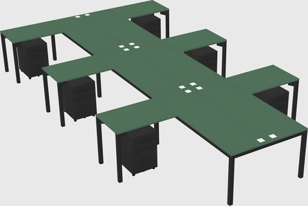Shared l-shaped desk